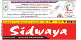 Sidwaya du 07 dec. 2018