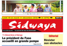 Une Sidwaya du 10 dec.2018