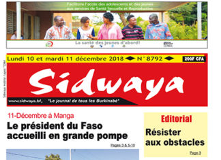 Une Sidwaya du 10 dec.2018