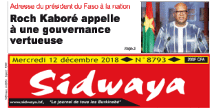 Une Sidwaya du 12 – 12 – 2018