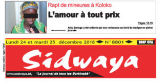 Une du 24 déc. 2018