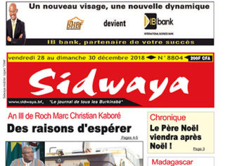 Une du 28 décembre 2018