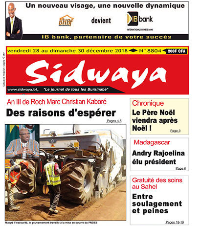 Une du 28 décembre 2018