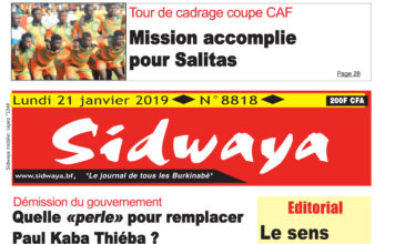 Une sidwaya du 21 01 2019