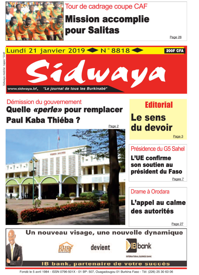 Sidwaya du 21 01 2019