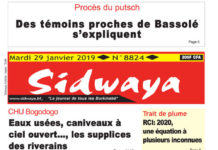 Une du 29 janvier 2019