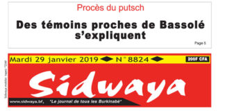 Une du 29 janvier 2019