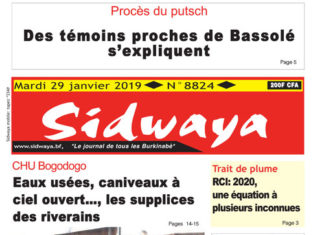 Une du 29 janvier 2019