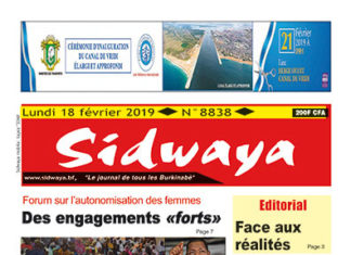 Une Sidwaya du 18 02 2019