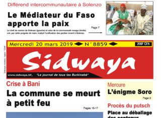 Une Sidwaya du 20 30 2019