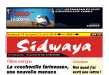 Sidwaya du 19 avril 2019
