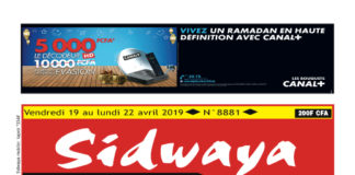 Sidwaya du 19 avril 2019