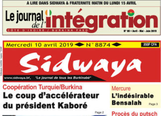 Une Sidwaya du 10 04 2019