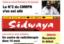 Une du lundi 08 avril 2019