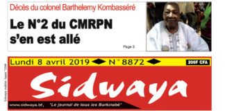 Une du lundi 08 avril 2019