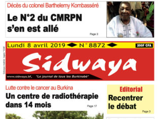 Une du lundi 08 avril 2019