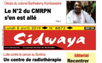 Une du lundi 08 avril 2019