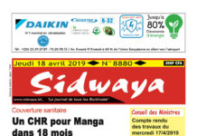 Une du 18 avril 2019