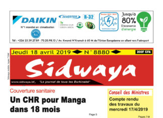 Une du 18 avril 2019