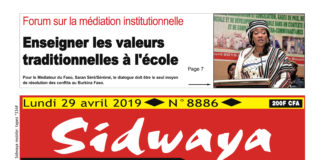 Une Sidwaya du 29 04 2019