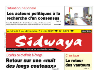 Une Sidwaya du 05 04 2019