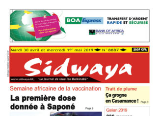 Une Sidwaya du 30 avril 2019
