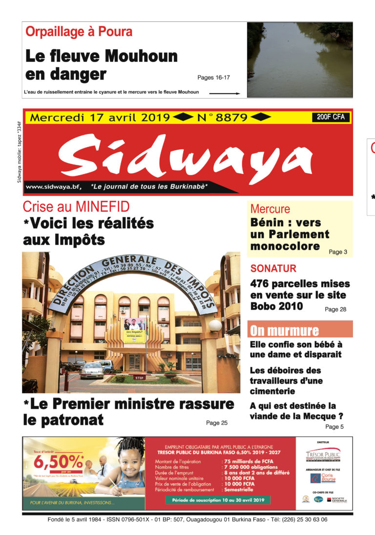 Une sidwaya du 17 04 2019