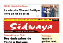Une Sidwaya du 10 mai 2019