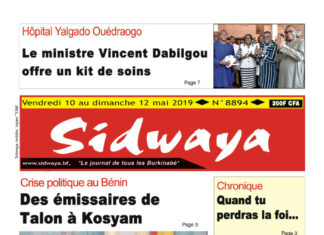 Une Sidwaya du 10 mai 2019