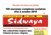 Une Sidwaya du 23 mai 2019