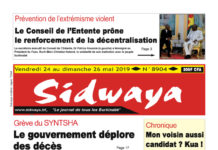 Une sidwaya du 24 mai 2019