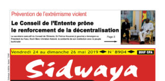 Une sidwaya du 24 mai 2019