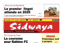 Une Sidwaya du 27 05 2019