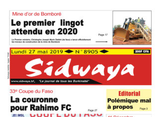 Une Sidwaya du 27 05 2019