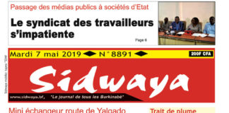 Une Sidwaya du 07 mai 2019