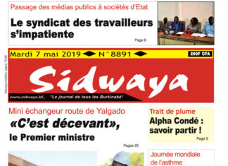 Une Sidwaya du 07 mai 2019