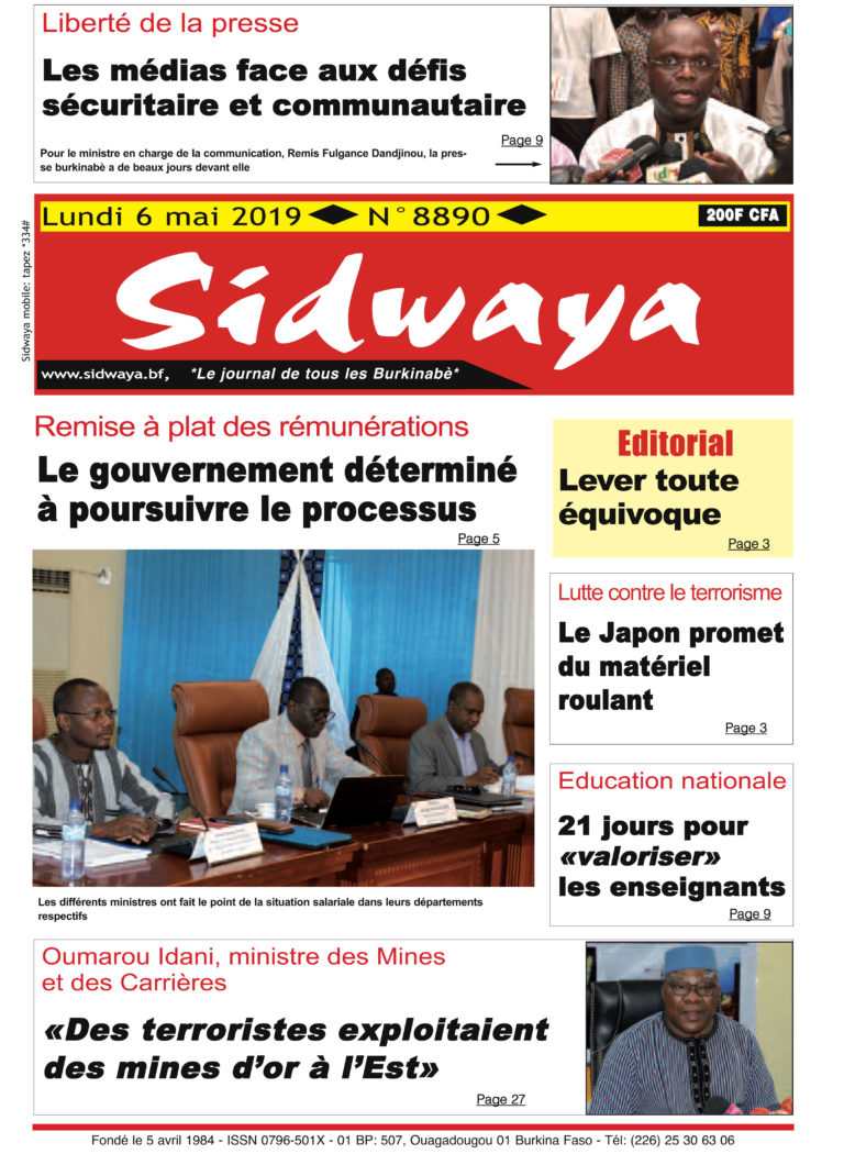 Une Sidwaya du 06 05 2019