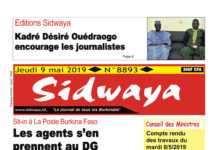 Une sidwaya du 09 05 2019