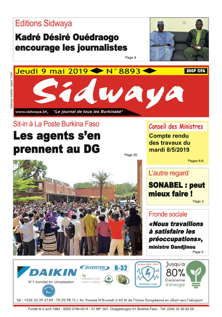 Une sidwaya du 09 05 2019