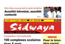 Une Sidwaya du 17 juin 2019