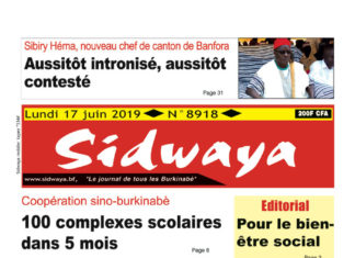 Une Sidwaya du 17 juin 2019