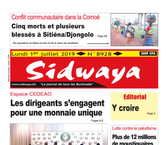 Une du 1er juillet 2019