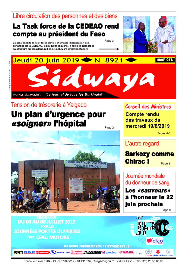 Une du 20 juin 2019