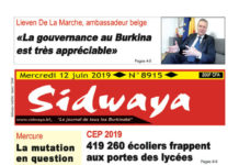 Une Sidwaya du mercredi 06 juin 2019