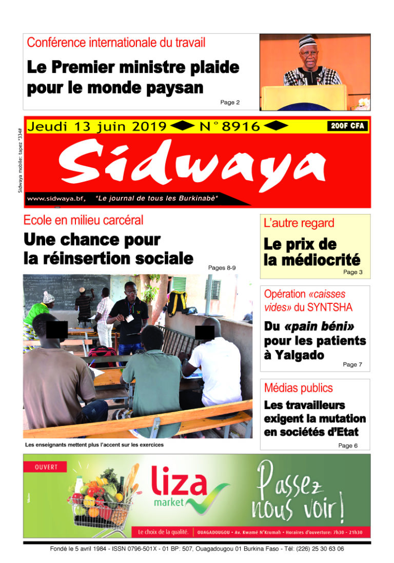 Sidwaya du 13 juin 2019
