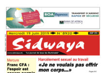 Une sidwaya du 19 06 2019