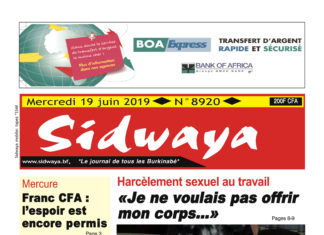 Une sidwaya du 19 06 2019