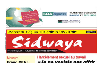 Une sidwaya du 19 06 2019