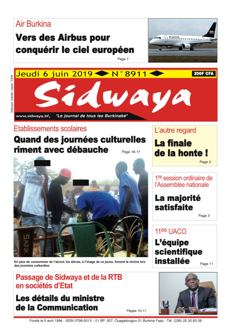 Une Sidwaya du 06 06 2019