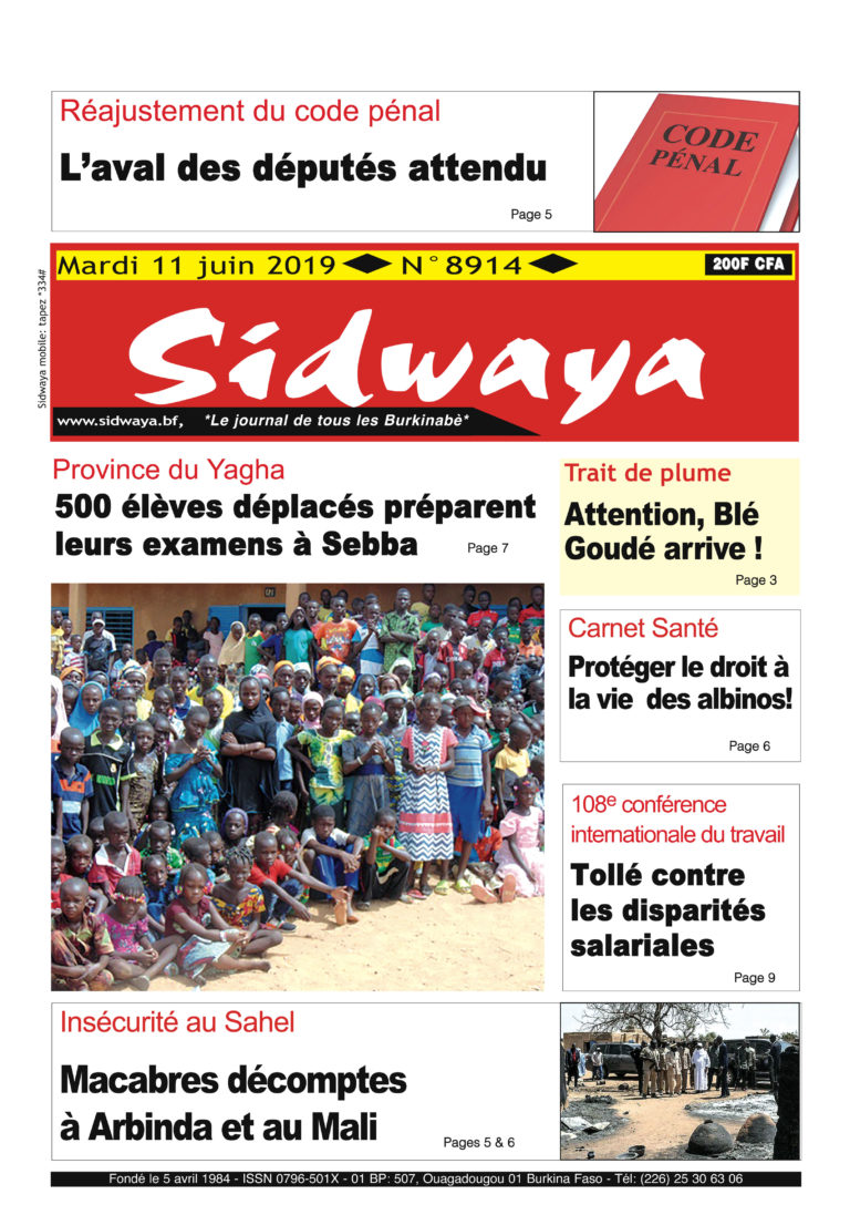Une sidwaya du 11 06 2019
